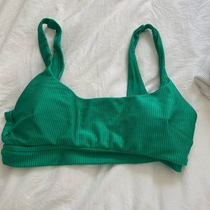 NWT Aerie Ribbed Shine Wide Strap Scoop Bikini Top